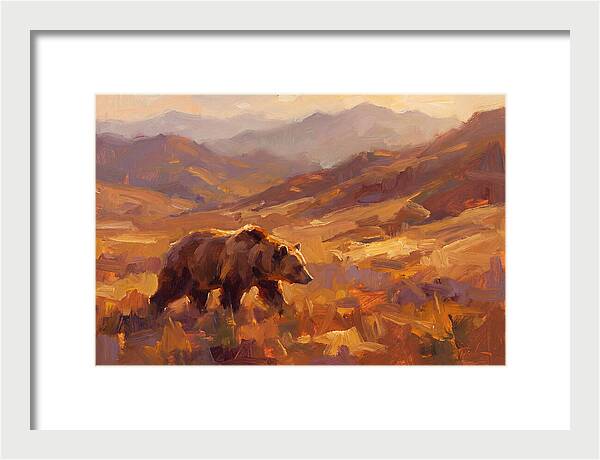 Brown Bear In Golden Landscape