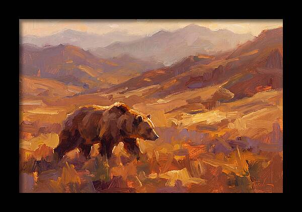 Brown Bear In Golden Landscape