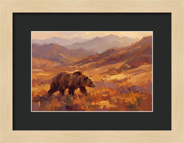 Brown Bear In Golden Landscape