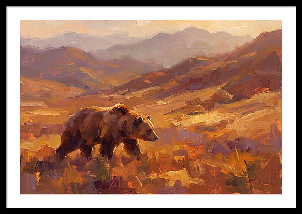 Brown Bear In Golden Landscape