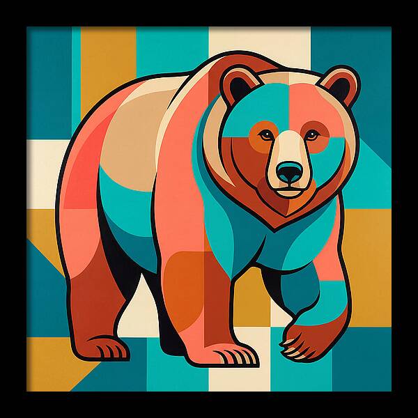 Brown Bear In Vibrant Colors