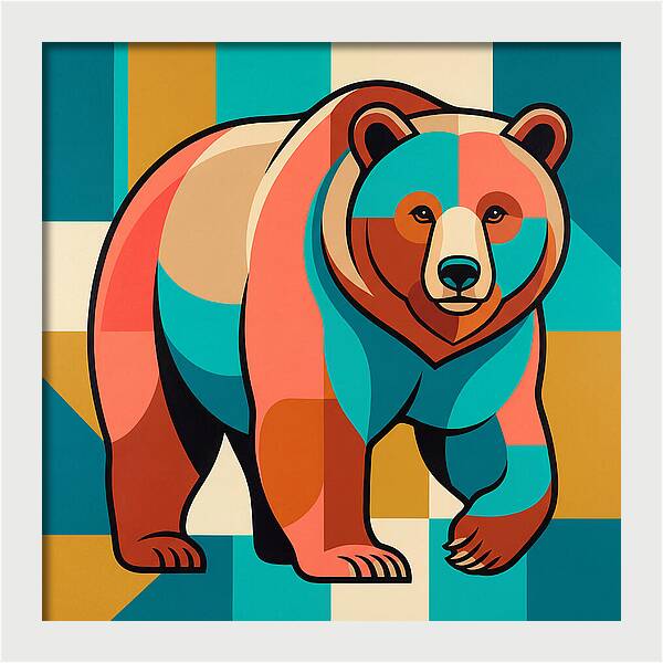 Brown Bear In Vibrant Colors