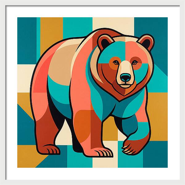 Brown Bear In Vibrant Colors