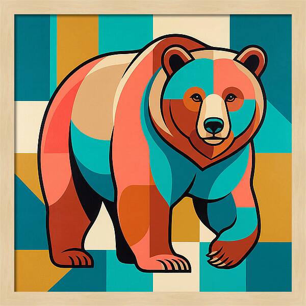 Brown Bear In Vibrant Colors
