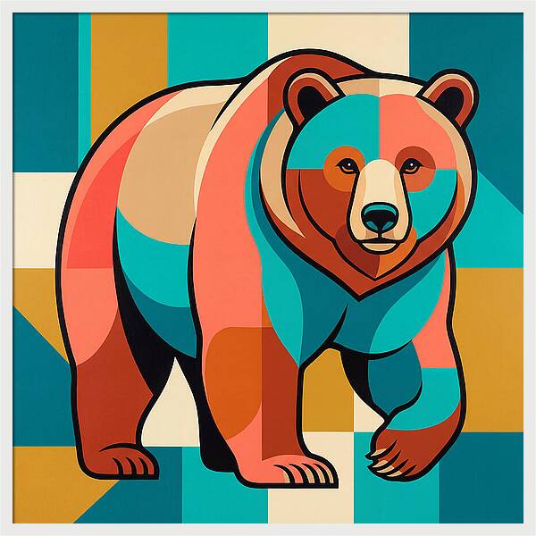 Brown Bear In Vibrant Colors