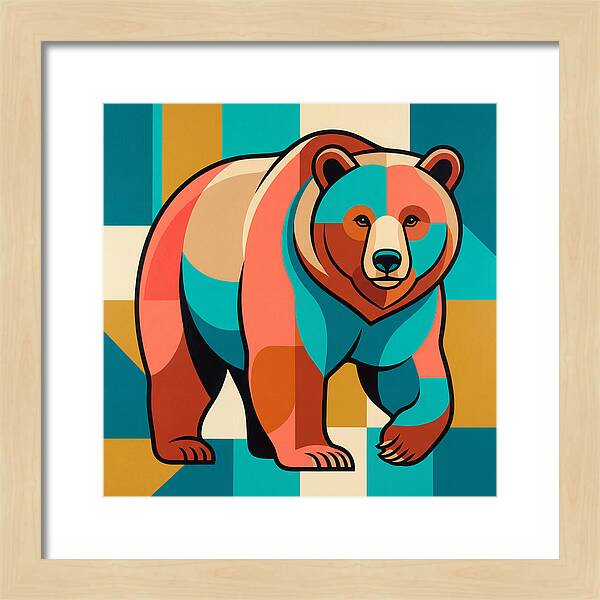 Brown Bear In Vibrant Colors
