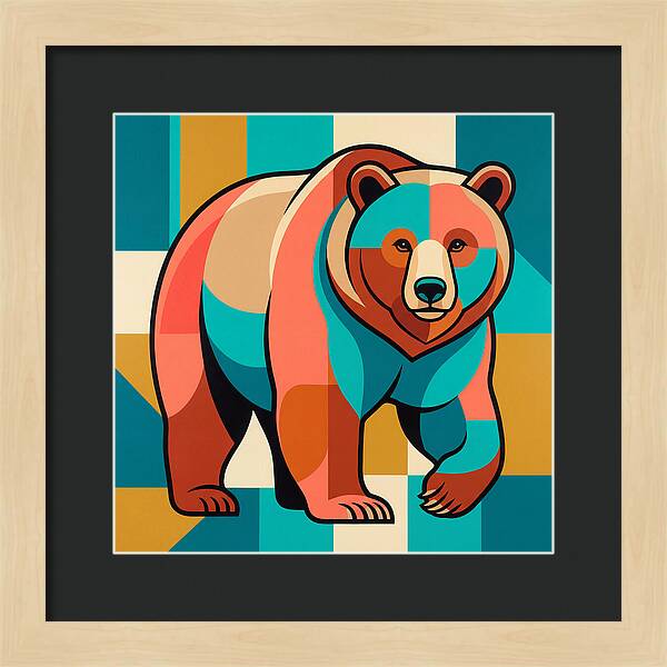Brown Bear In Vibrant Colors