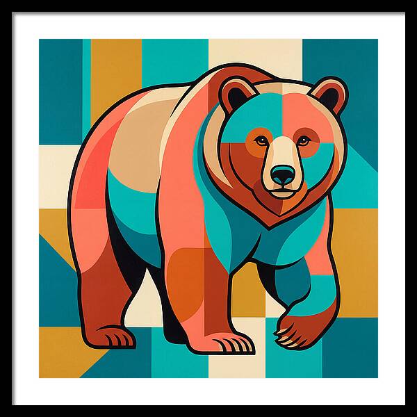 Brown Bear In Vibrant Colors