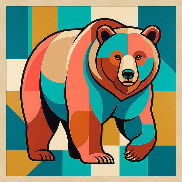 Brown Bear In Vibrant Colors