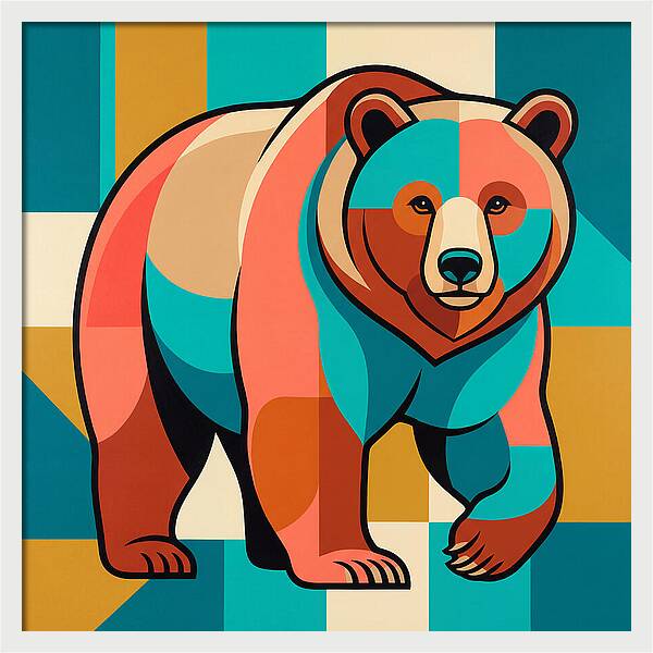 Brown Bear In Vibrant Colors