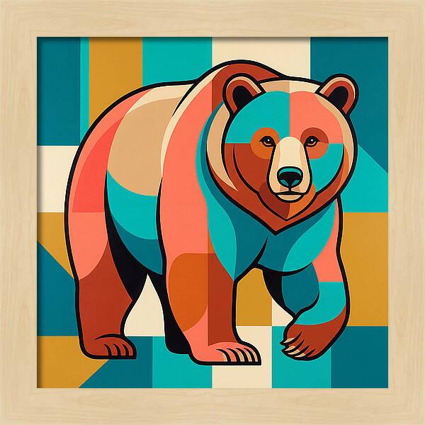 Brown Bear In Vibrant Colors