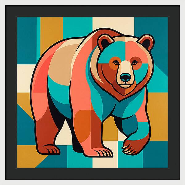 Brown Bear In Vibrant Colors