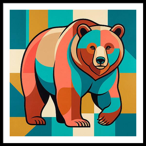 Brown Bear In Vibrant Colors