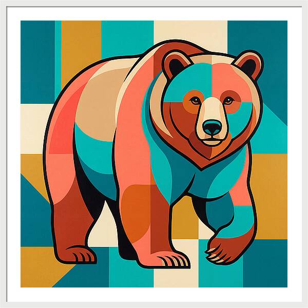 Brown Bear In Vibrant Colors