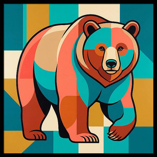 Brown Bear In Vibrant Colors