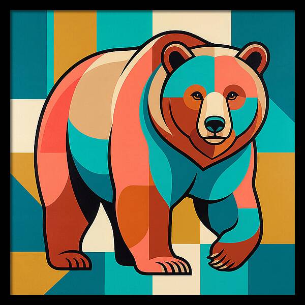 Brown Bear In Vibrant Colors