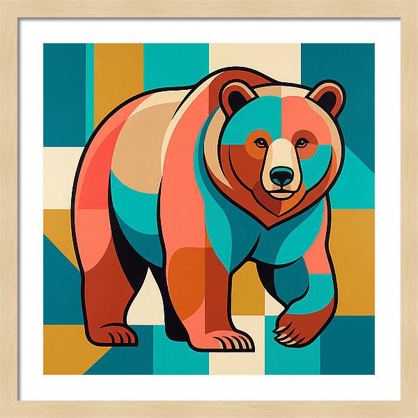 Brown Bear In Vibrant Colors