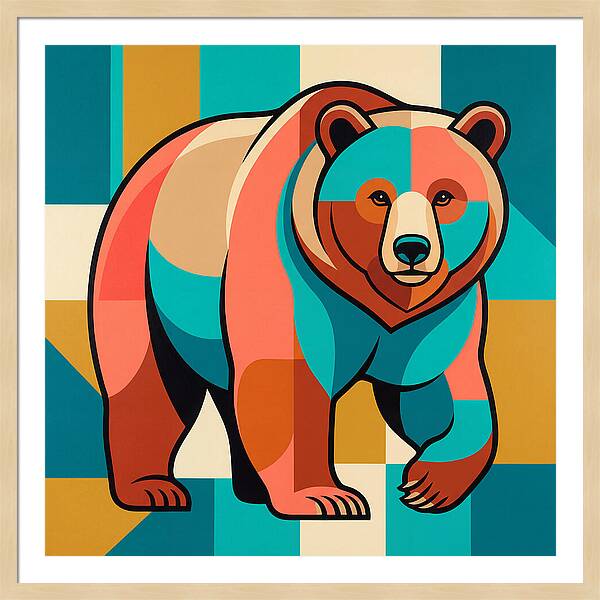 Brown Bear In Vibrant Colors