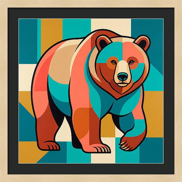Brown Bear In Vibrant Colors