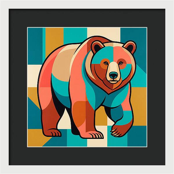 Brown Bear In Vibrant Colors