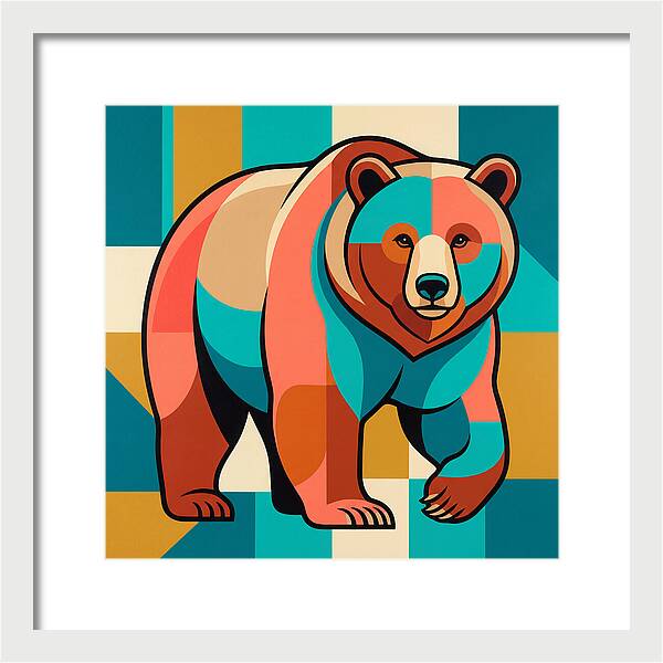 Brown Bear In Vibrant Colors