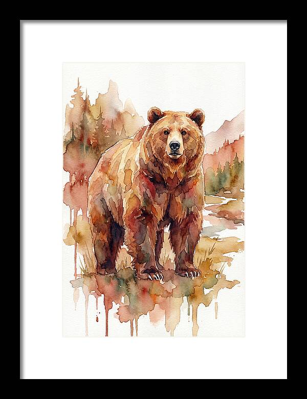 Brown Bear In Watercolor