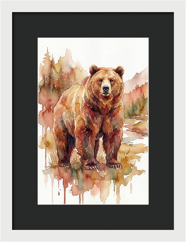 Brown Bear In Watercolor