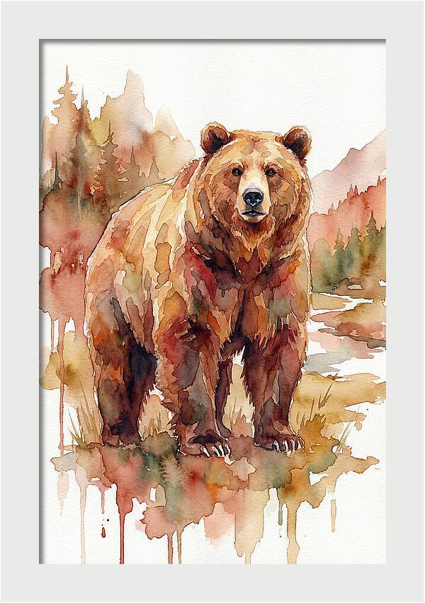 Brown Bear In Watercolor