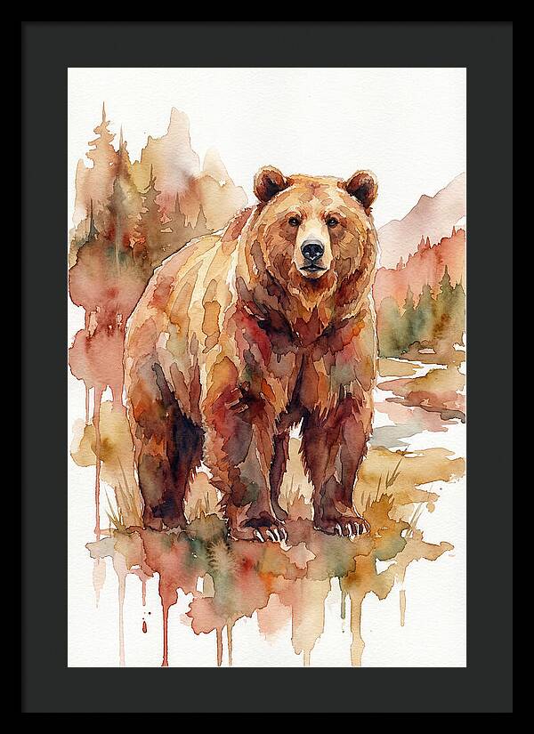 Brown Bear In Watercolor