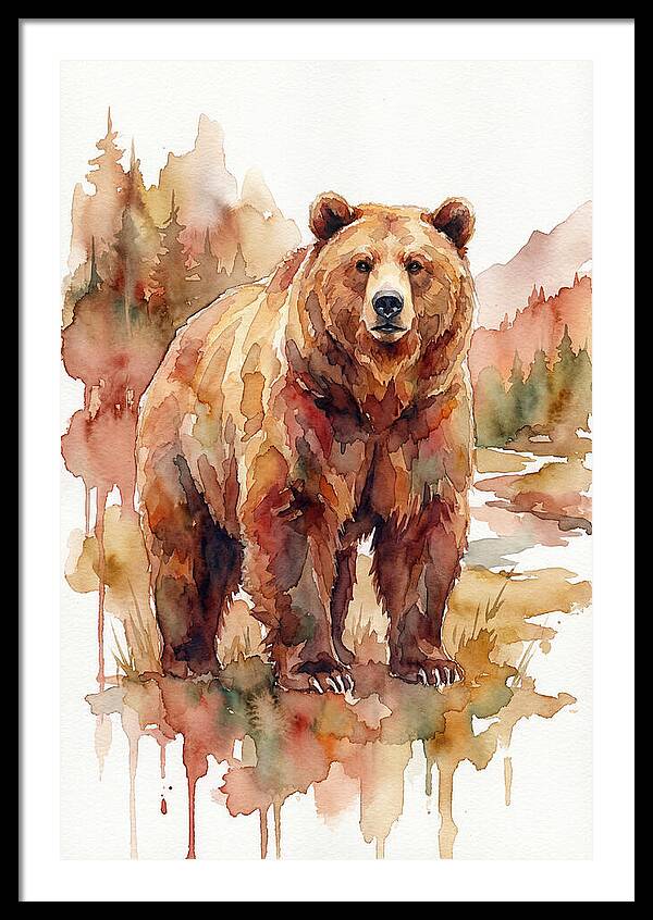 Brown Bear In Watercolor
