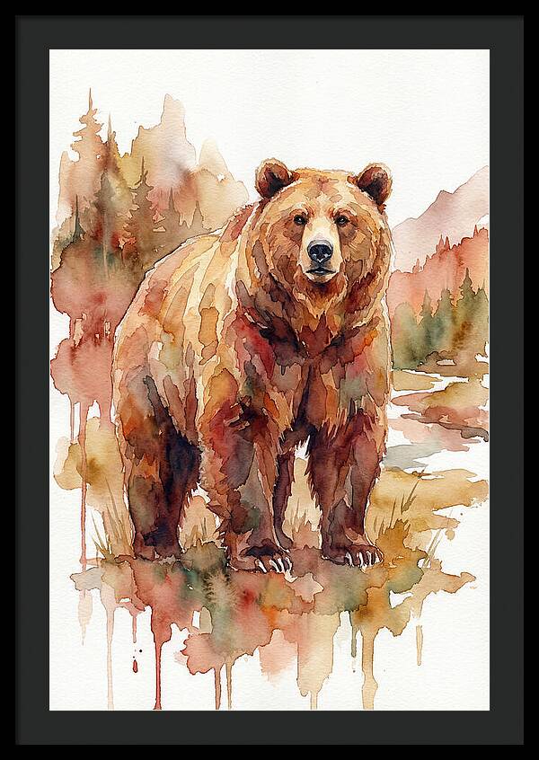 Brown Bear In Watercolor