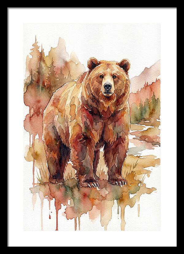 Brown Bear In Watercolor