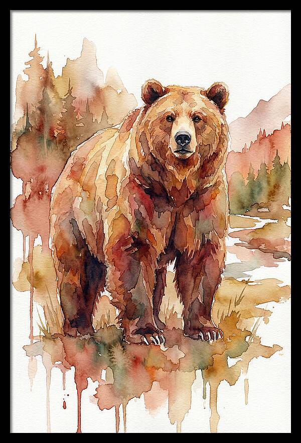 Brown Bear In Watercolor