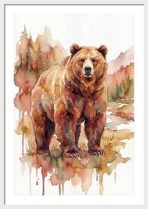 Brown Bear In Watercolor