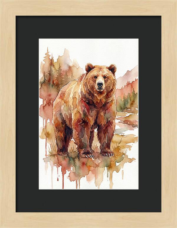 Brown Bear In Watercolor