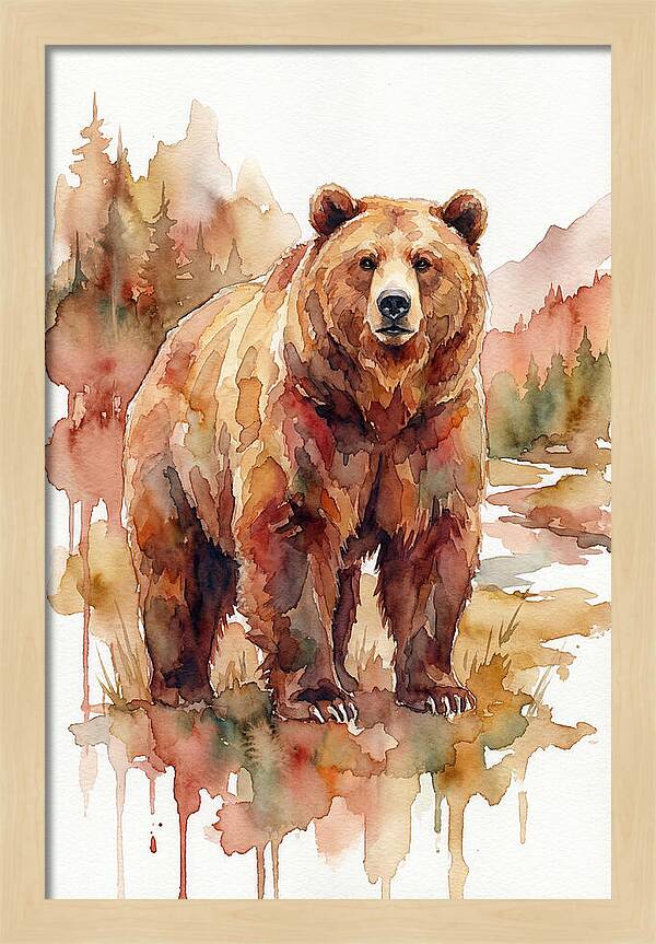 Brown Bear In Watercolor