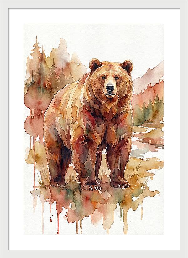Brown Bear In Watercolor
