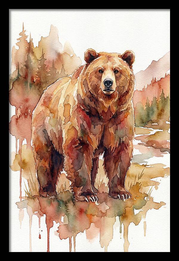 Brown Bear In Watercolor