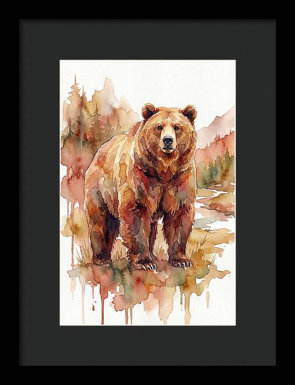 Brown Bear In Watercolor
