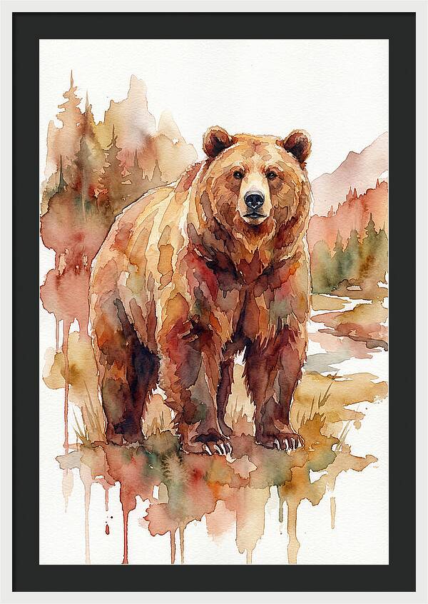 Brown Bear In Watercolor