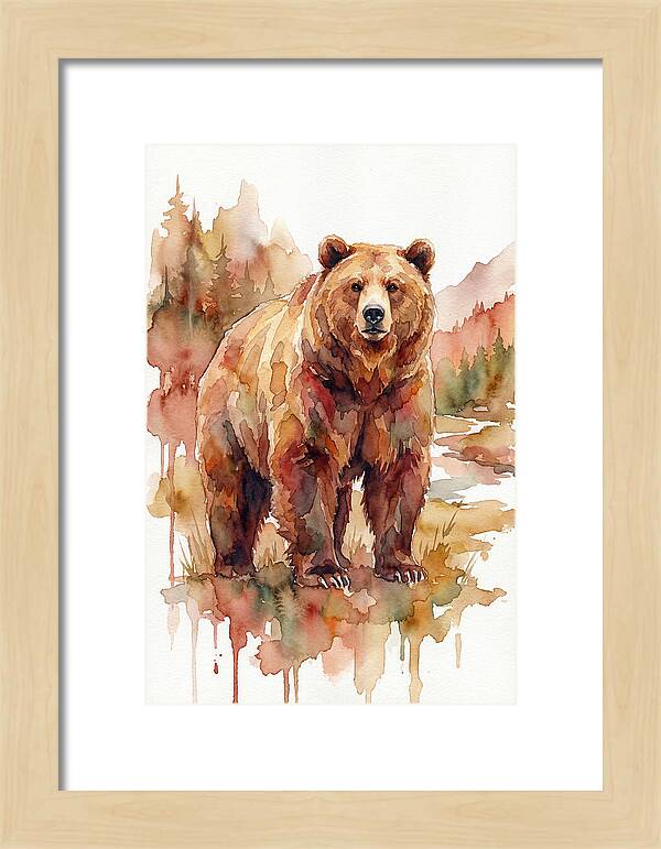 Brown Bear In Watercolor
