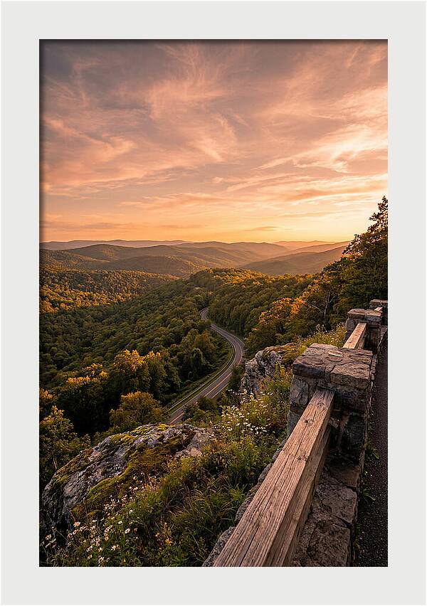 Brown County Overlook At Sunset