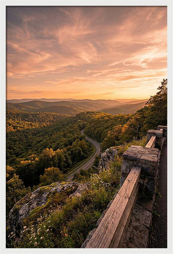 Brown County Overlook At Sunset