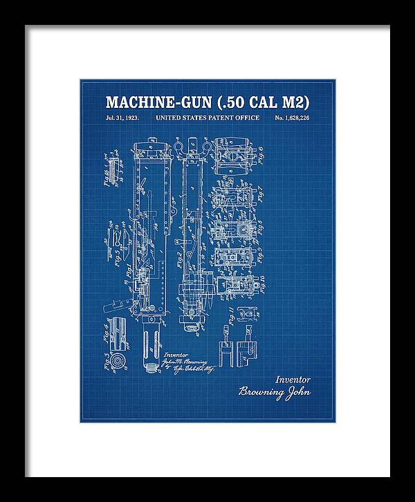 Browning M2 Machine Gun .50 Cal Blueprint Patent Us1628226