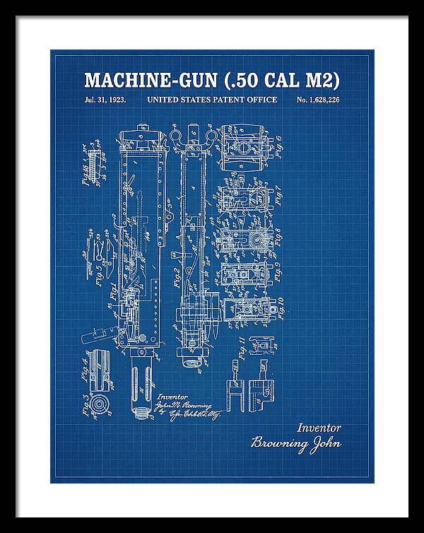 Browning M2 Machine Gun .50 Cal Blueprint Patent Us1628226