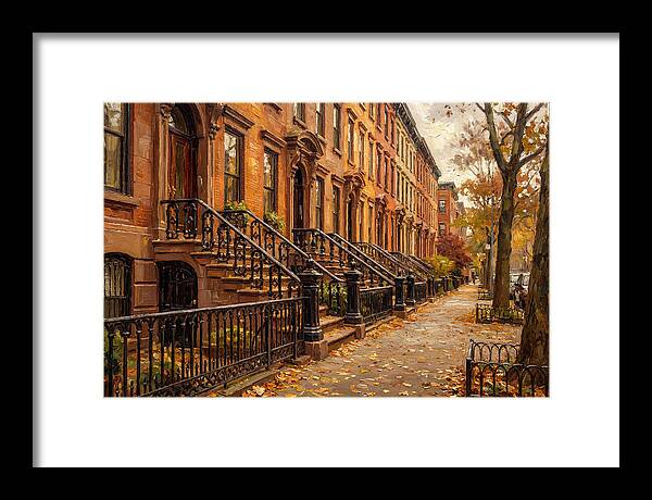 Brownstone Elegance In Autumn