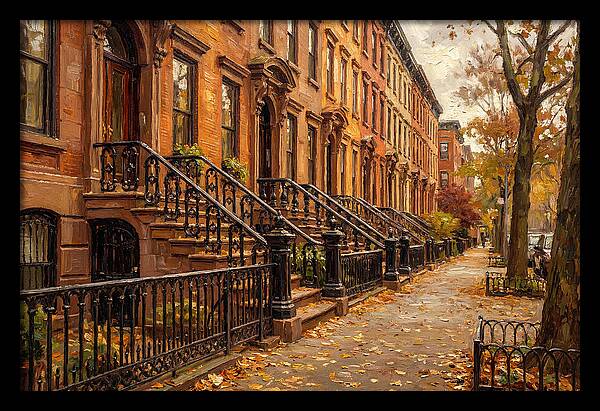 Brownstone Elegance In Autumn