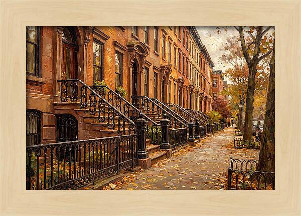 Brownstone Elegance In Autumn