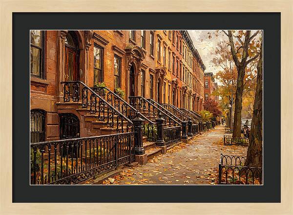 Brownstone Elegance In Autumn