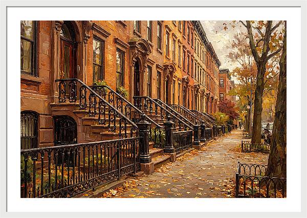 Brownstone Elegance In Autumn